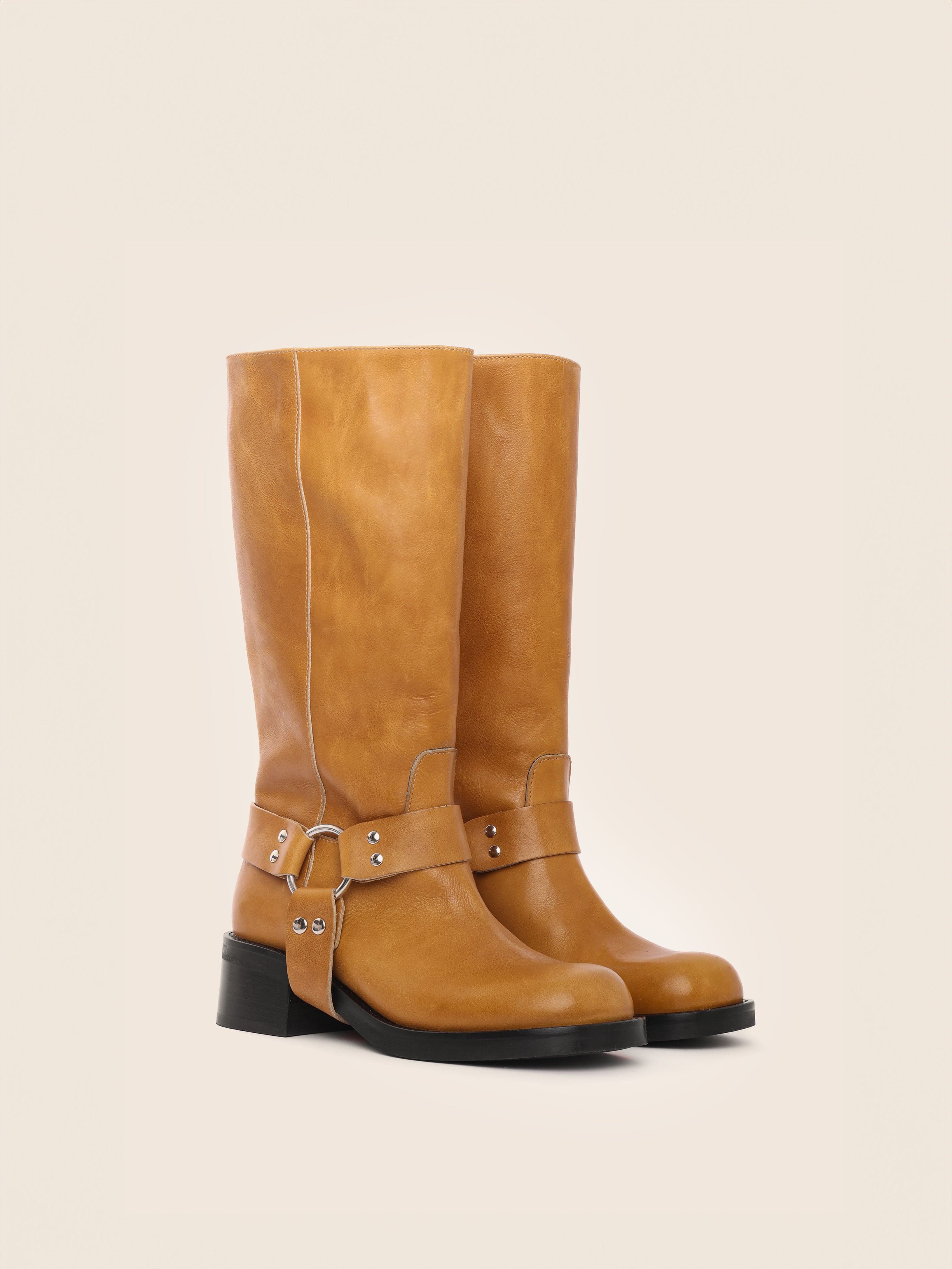 Women's Suede Lace-Up Boot - Dijon Mustard