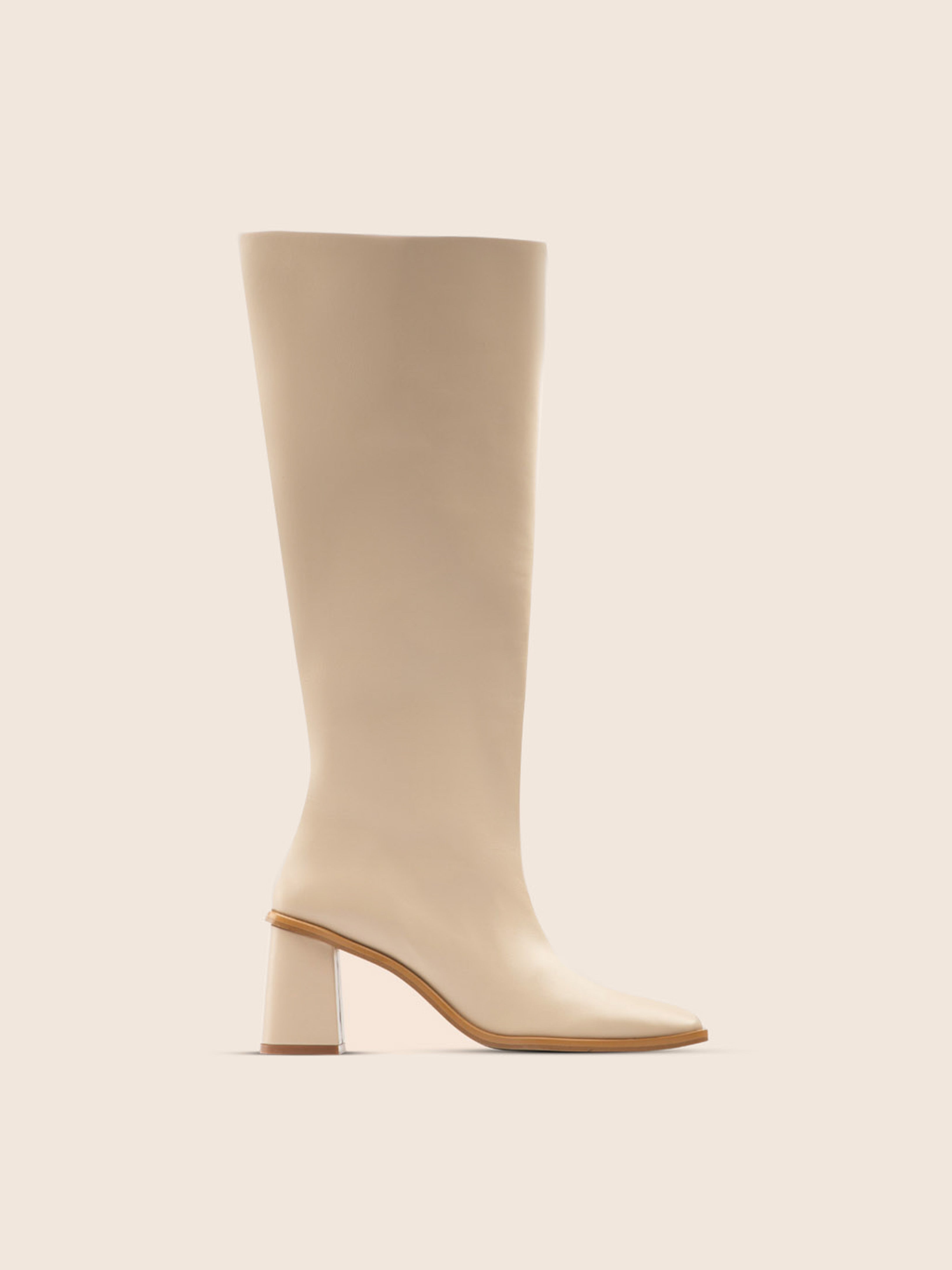 Beige high knee boots hotsell