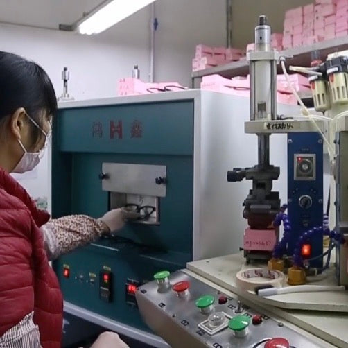 A person is making sunglasses.