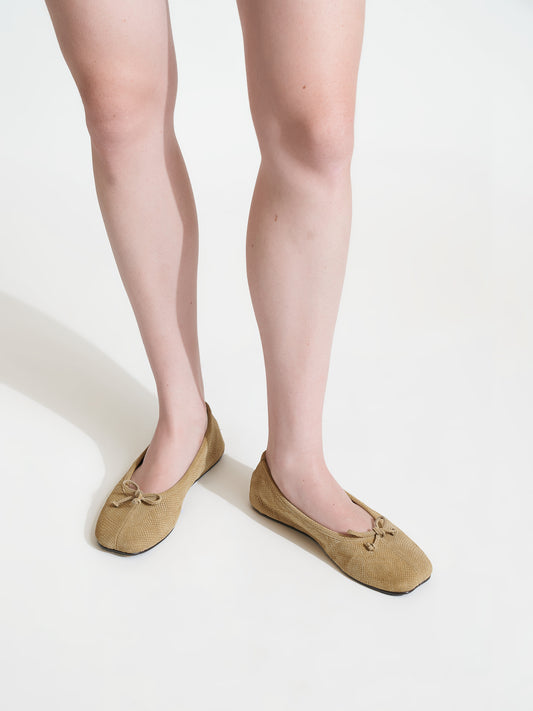 Esla Ballerine Tan Snake