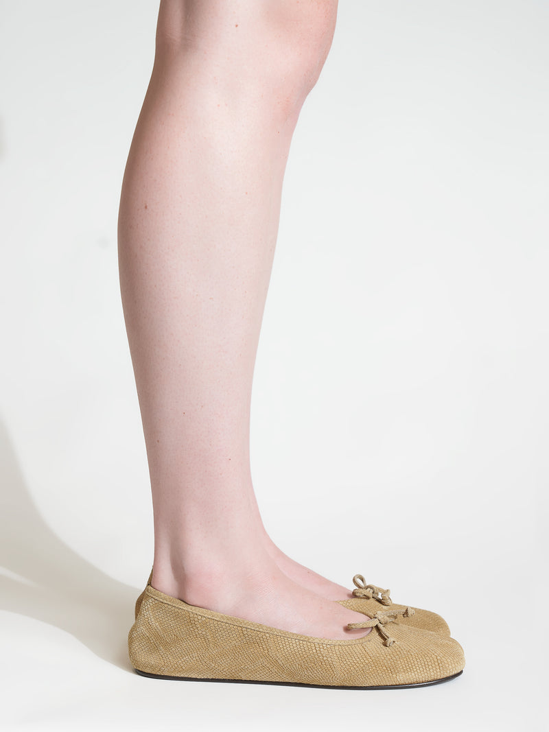 Esla Ballerine Tan Snake