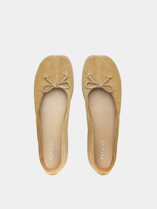 Esla Ballerine Tan Snake