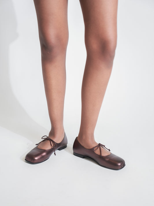 Gaia Brown Metallic Ballerina