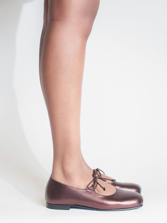 Gaia Brown Metallic Ballerina