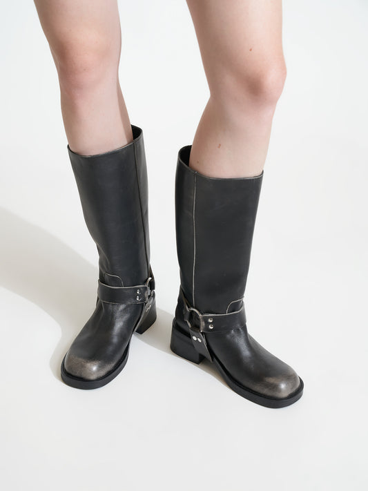Lucca Brushed Black Boot