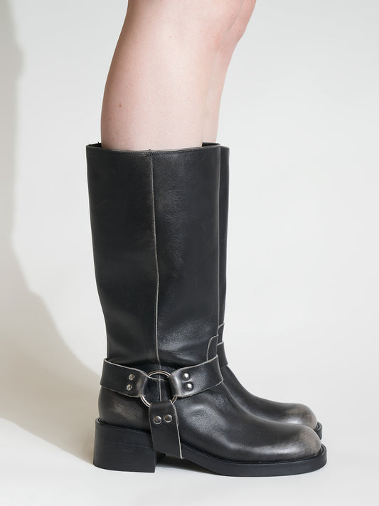 Lucca Brushed Black Boot