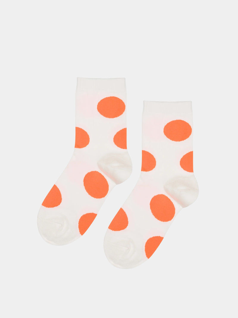Rie Crew Neon Orange Socks
