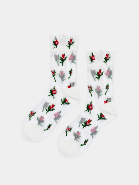 Rosebud Sheer Crew White