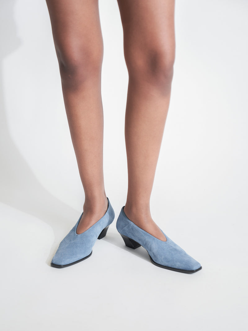 Soria Blue Snake Heel
