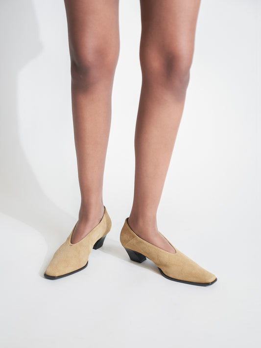 Soria Tan Snake Heel