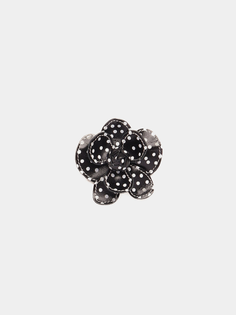 Pince Florale Polka Dot Noir