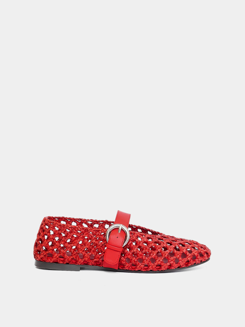 Aveiro Ballerine Woven Red