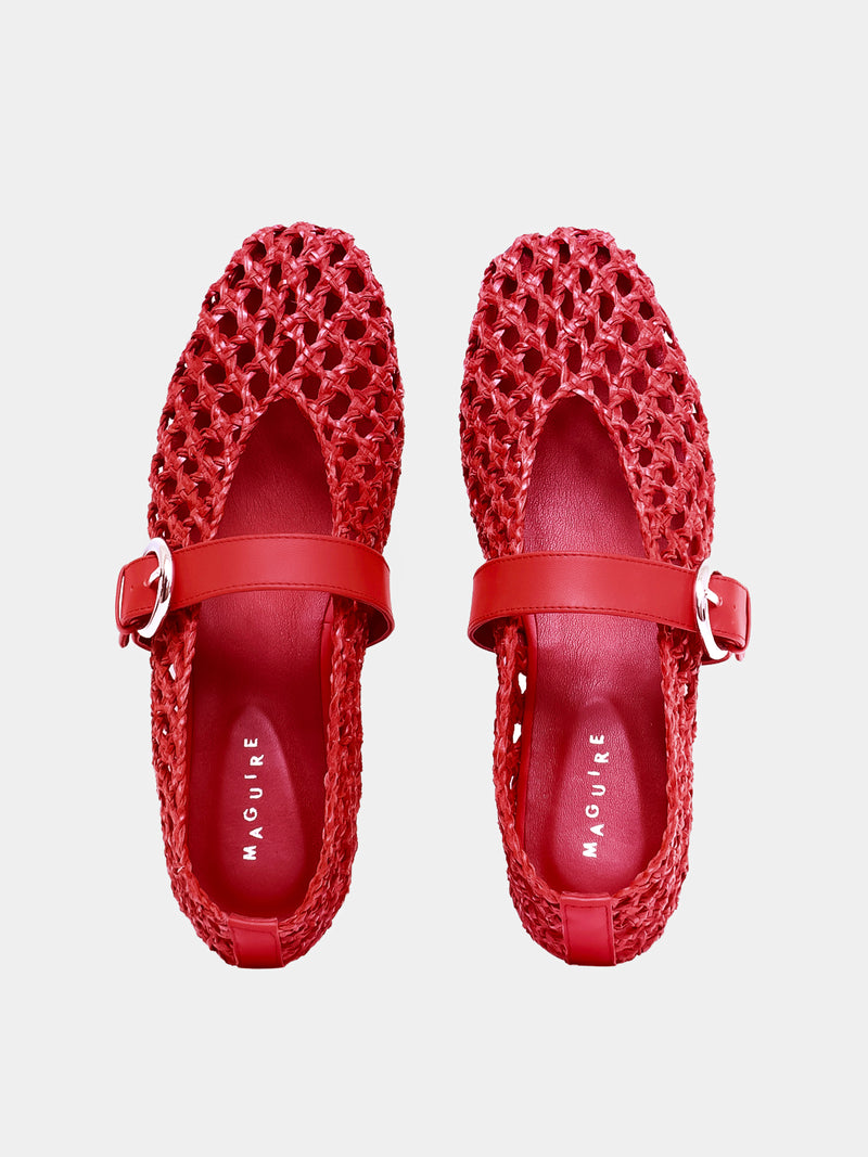 Aveiro Ballerine Woven Red