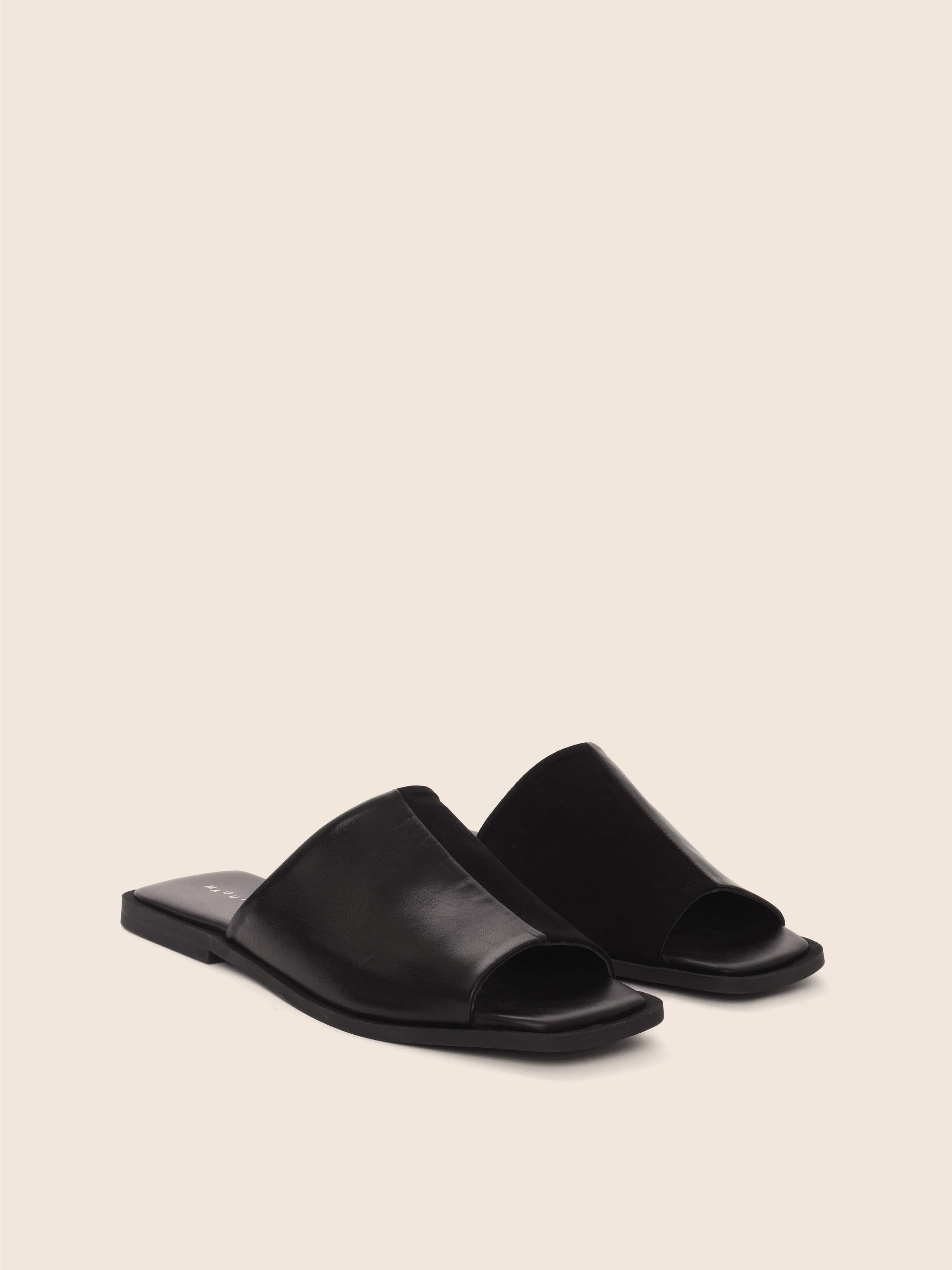 Cabra Black Leather and Suede Slip On Sandal | Maguire Shoes