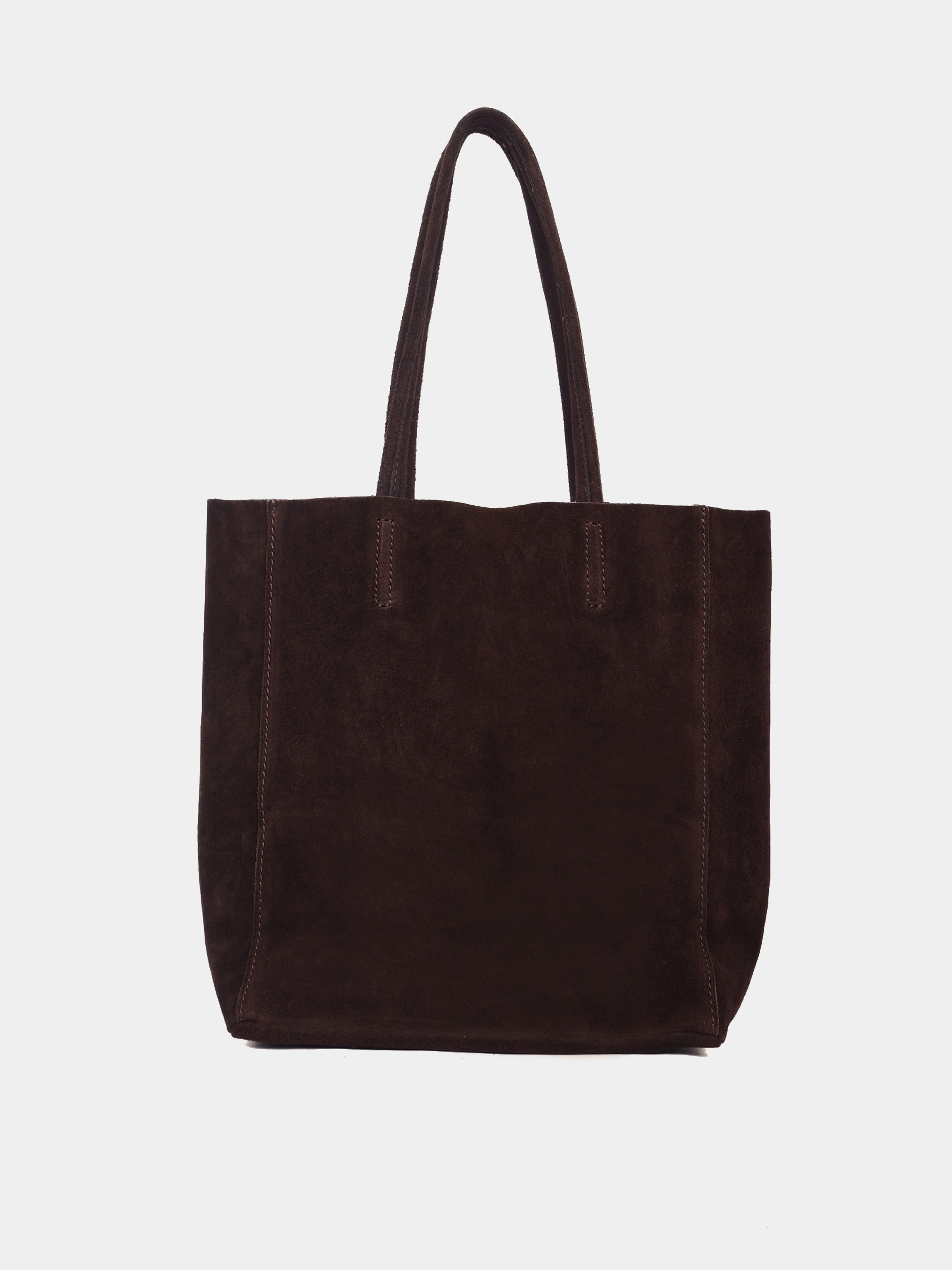 Carpi large tote bag in brown suede.