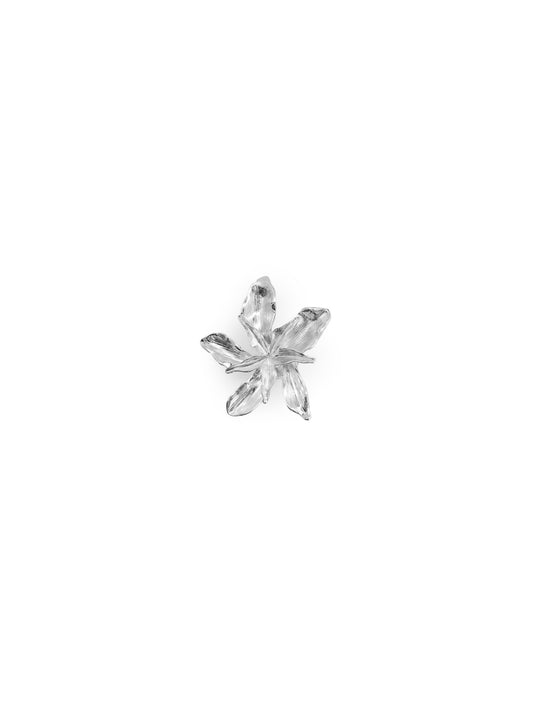 Silver flower clip.