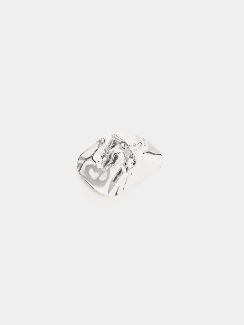 Oval textured silver shoe clip