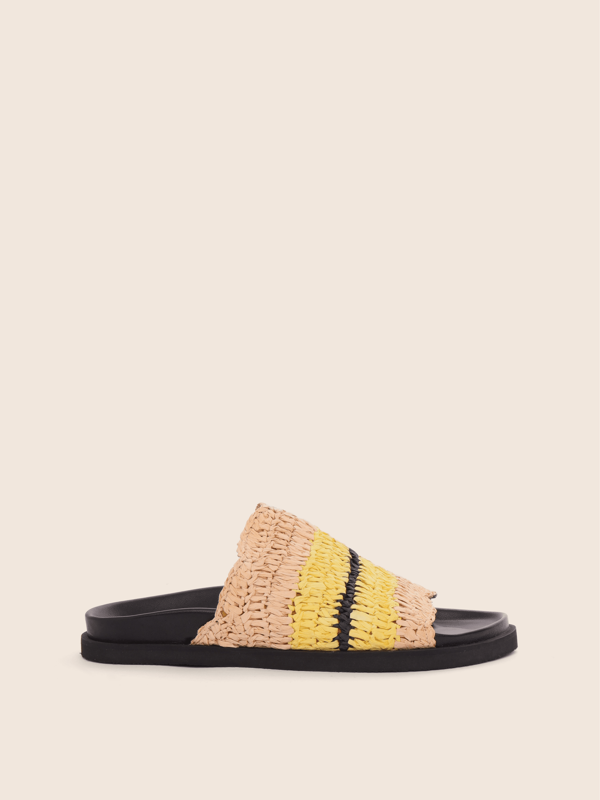 Delphi Yellow Raffia Slip On Sandal Maguire Shoes