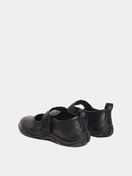 Black sporty mary-jane ballerinas