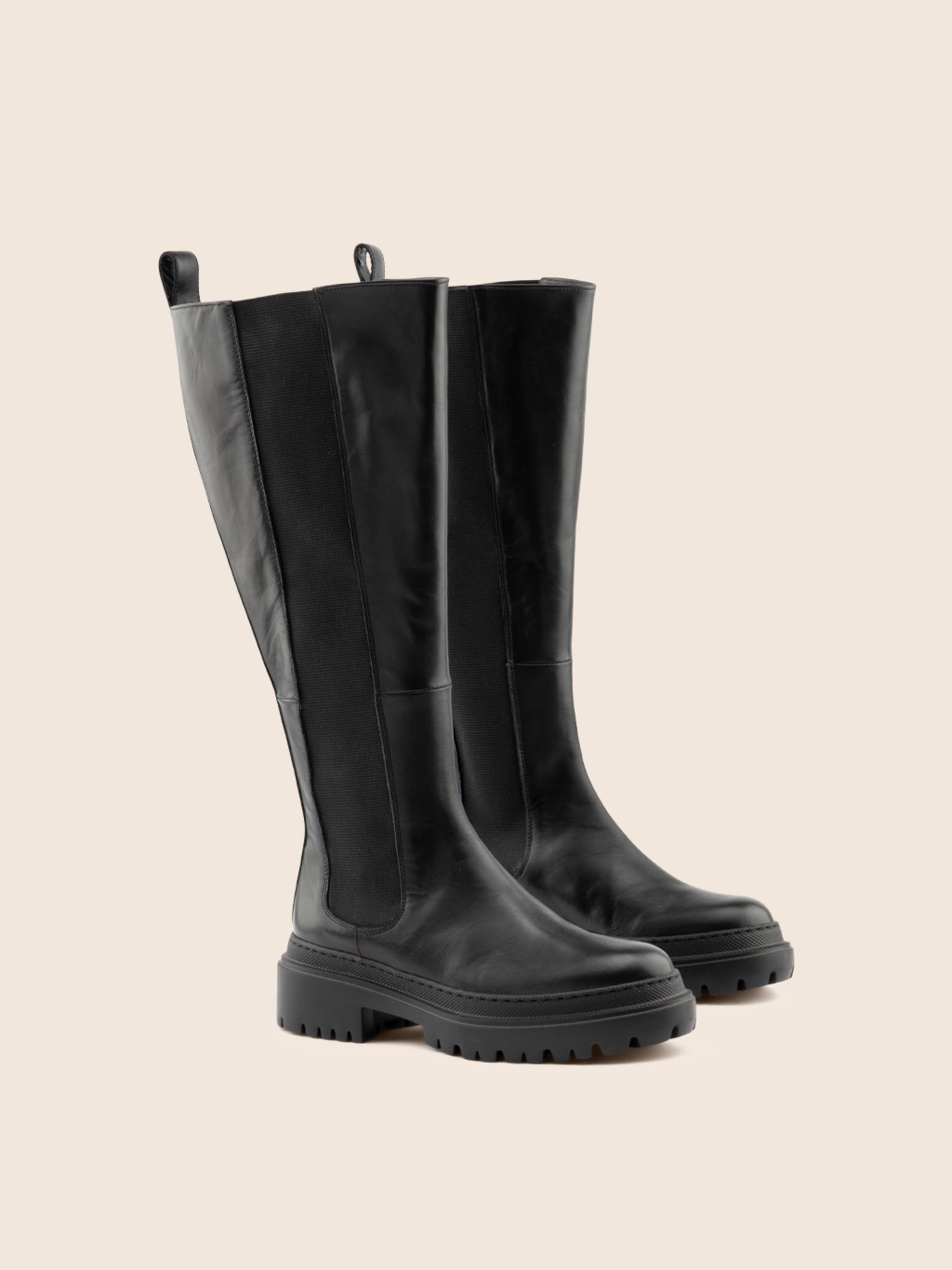 Maguire Monza Wide Bottes hautes Cuir Noir - Main Image