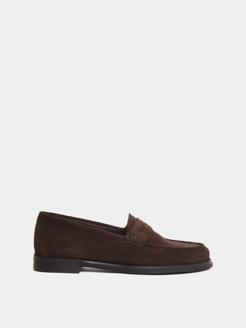 brown suede loafer