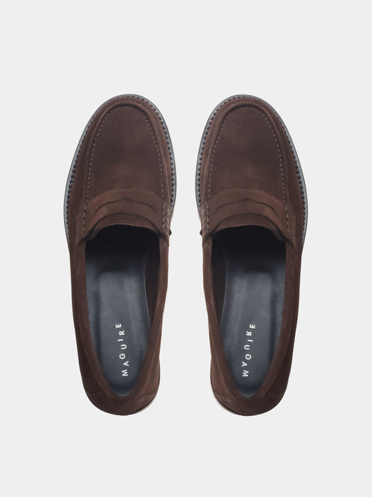 brown suede loafer