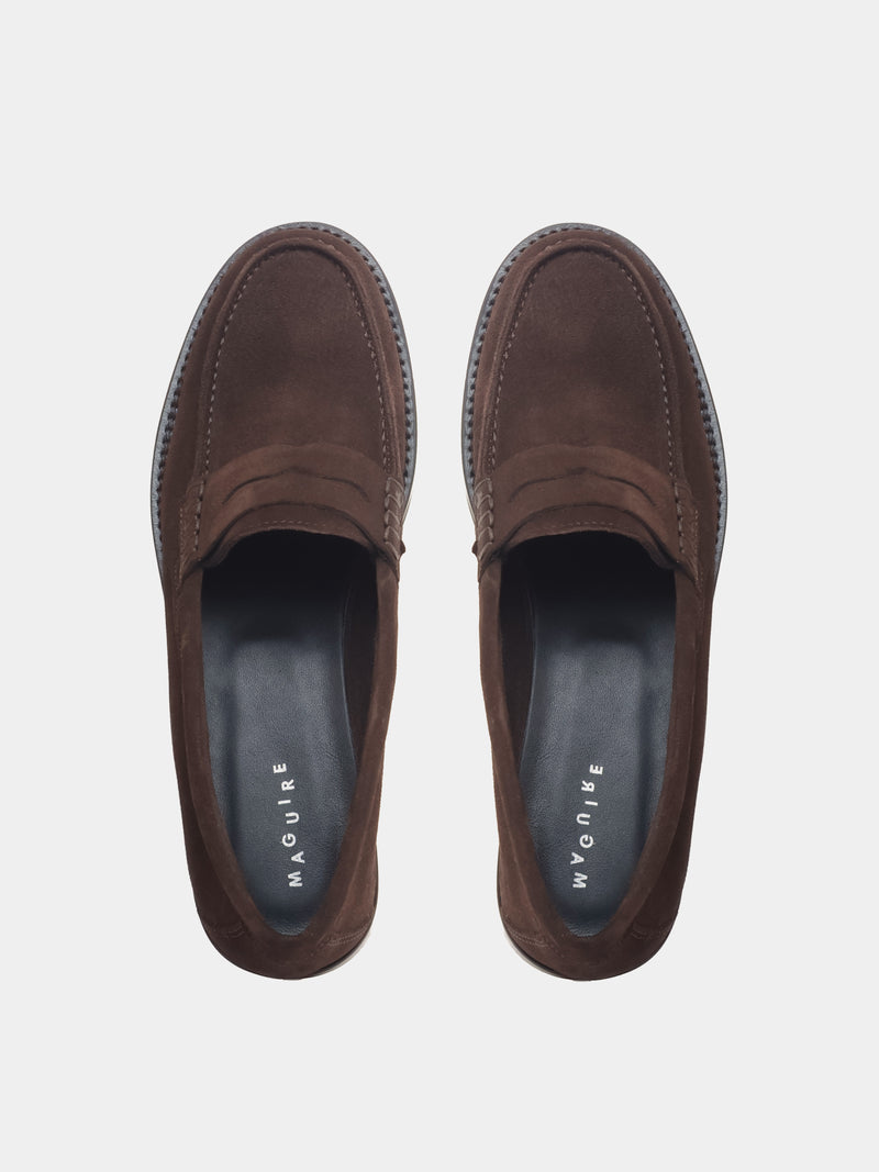 brown suede loafer