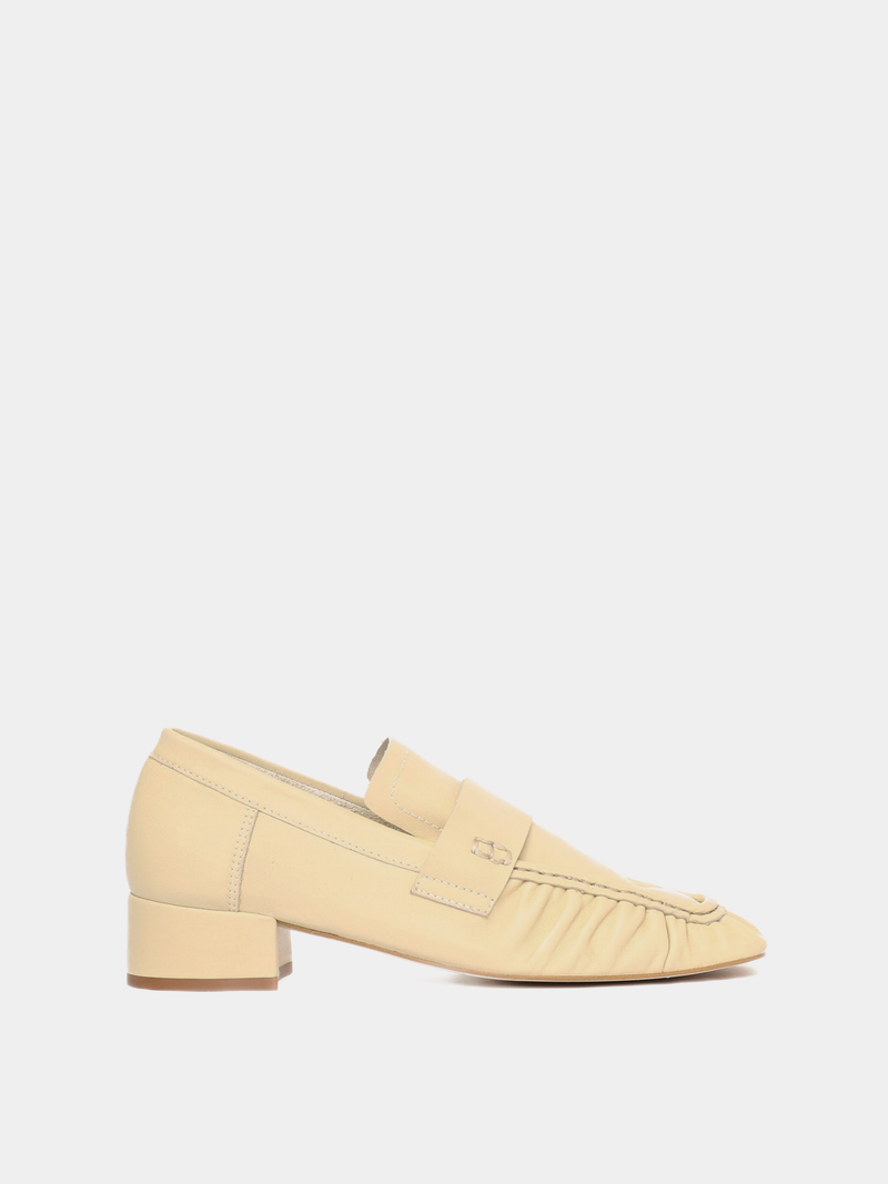 Butter leather loafers with a small heel