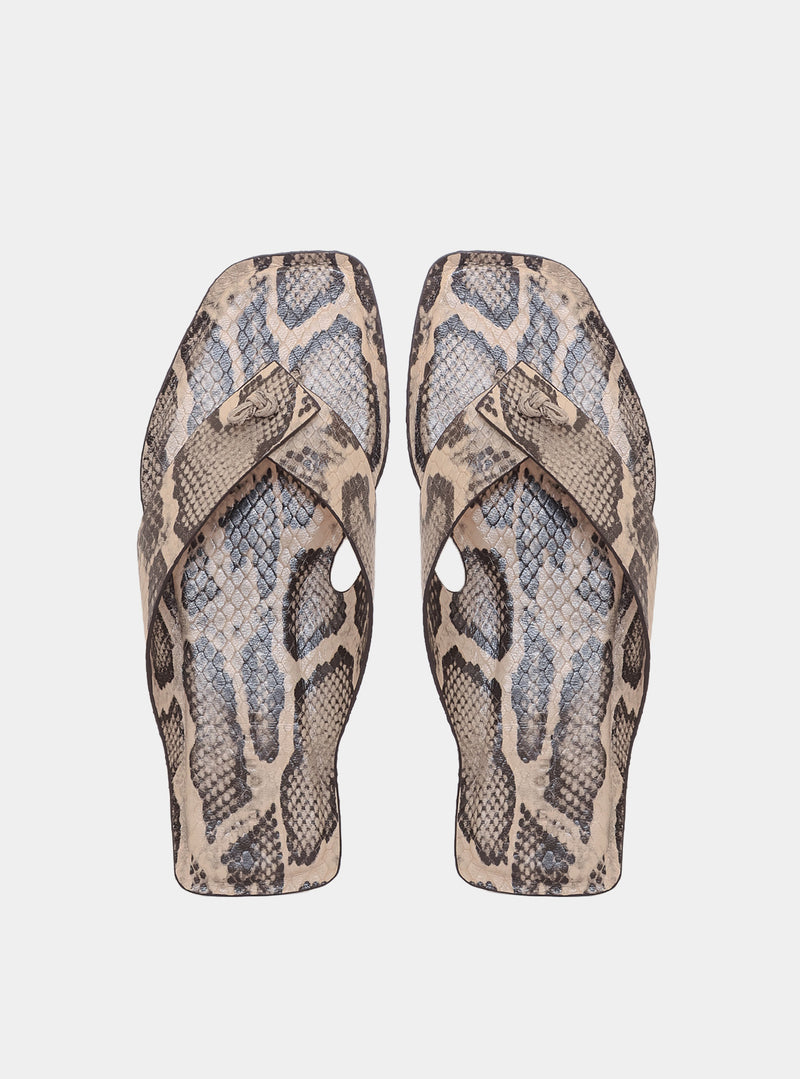 Flip Flop sandal with snake print