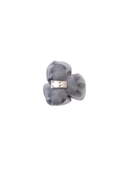 Grey organza flower clip 