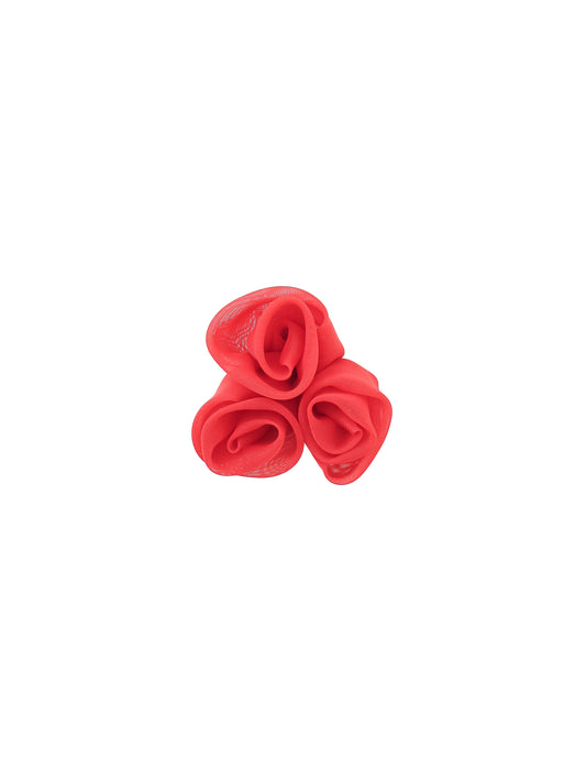 Red organza flower clip 