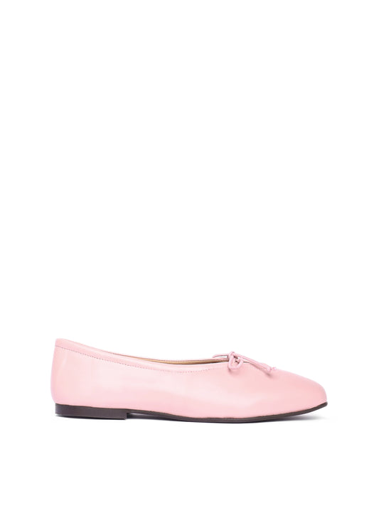 Prato blush ballerina flat with a bow detail.
