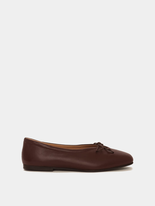Brown ballet flat with small bow