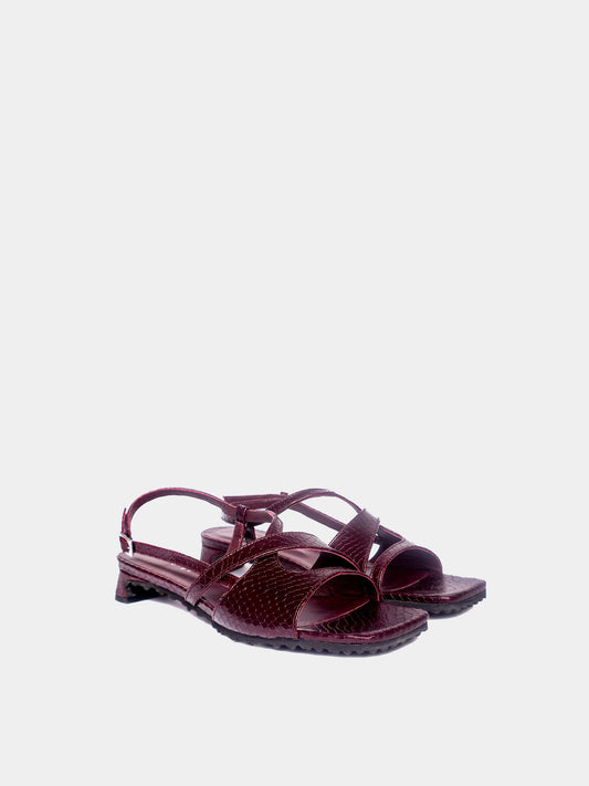 Roda Sandale Bordeaux Snake