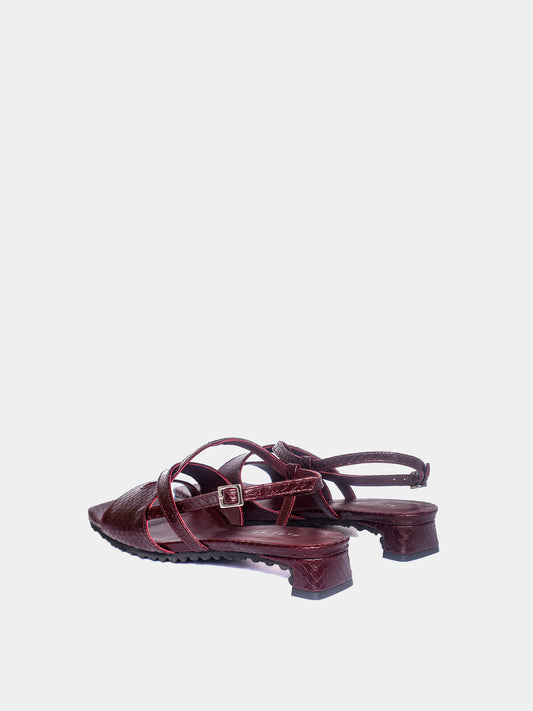Roda Sandale Bordeaux Snake