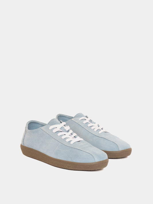 Denim suede low-profile sneaker