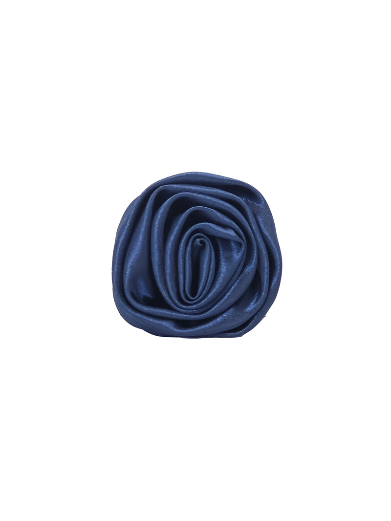 Navy satin rose clip