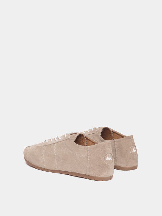 Sand suede low-profile sneaker