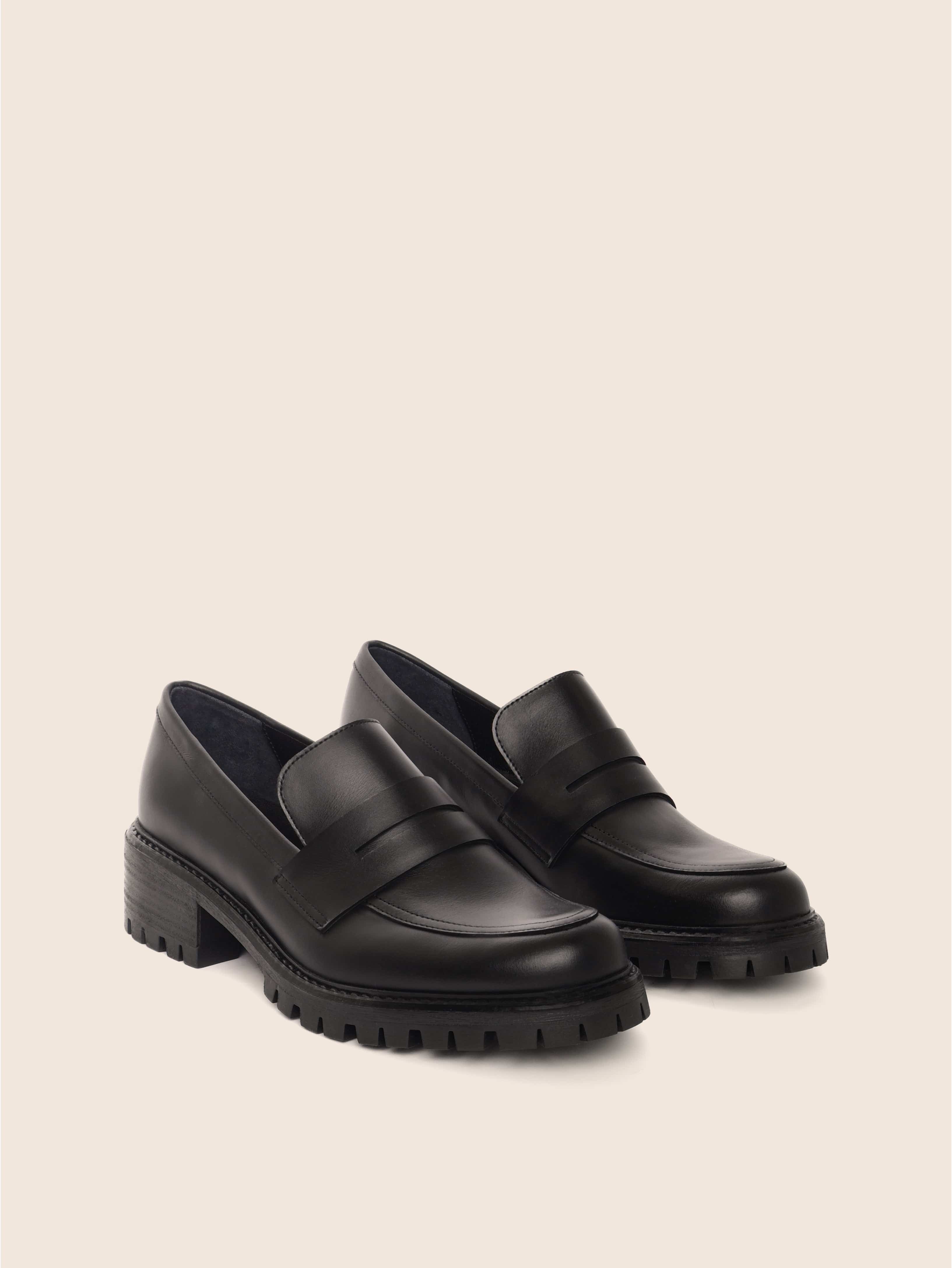 Sintra Black Leather Penny Loafer | Maguire Shoes