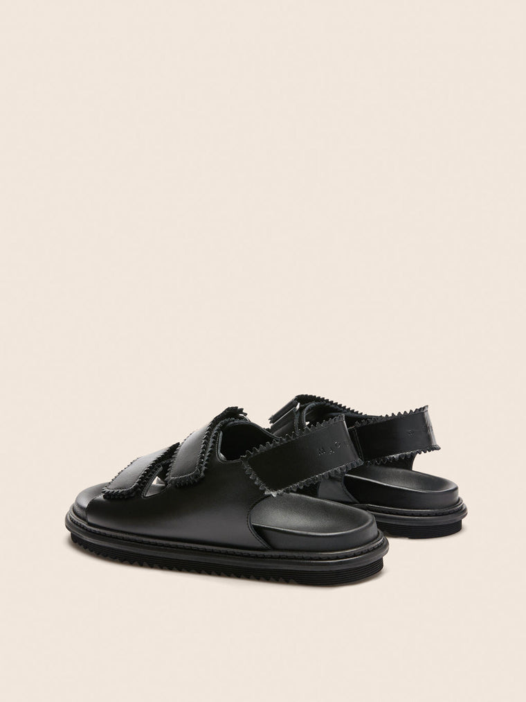 Tavira Women's Black Strap Sandals in Leather | Maguire Shoes