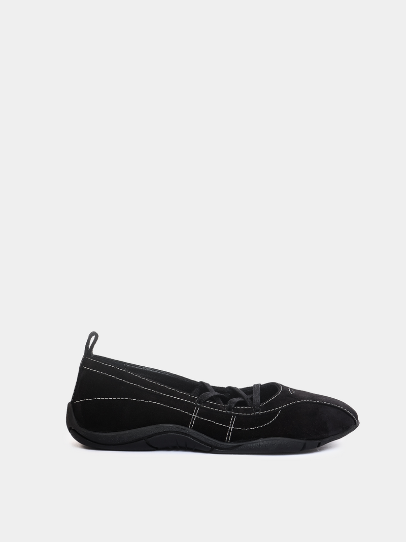 Zava Black Suede Ballerina