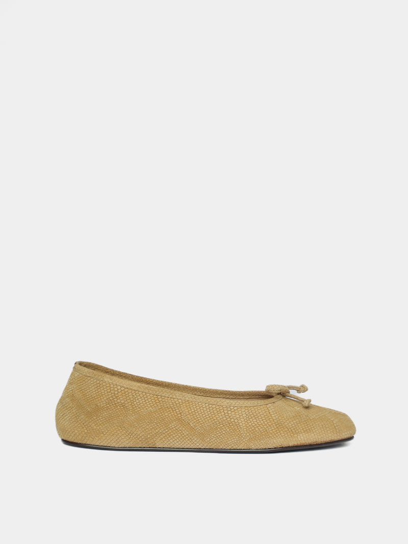 Esla Ballerine Tan Snake