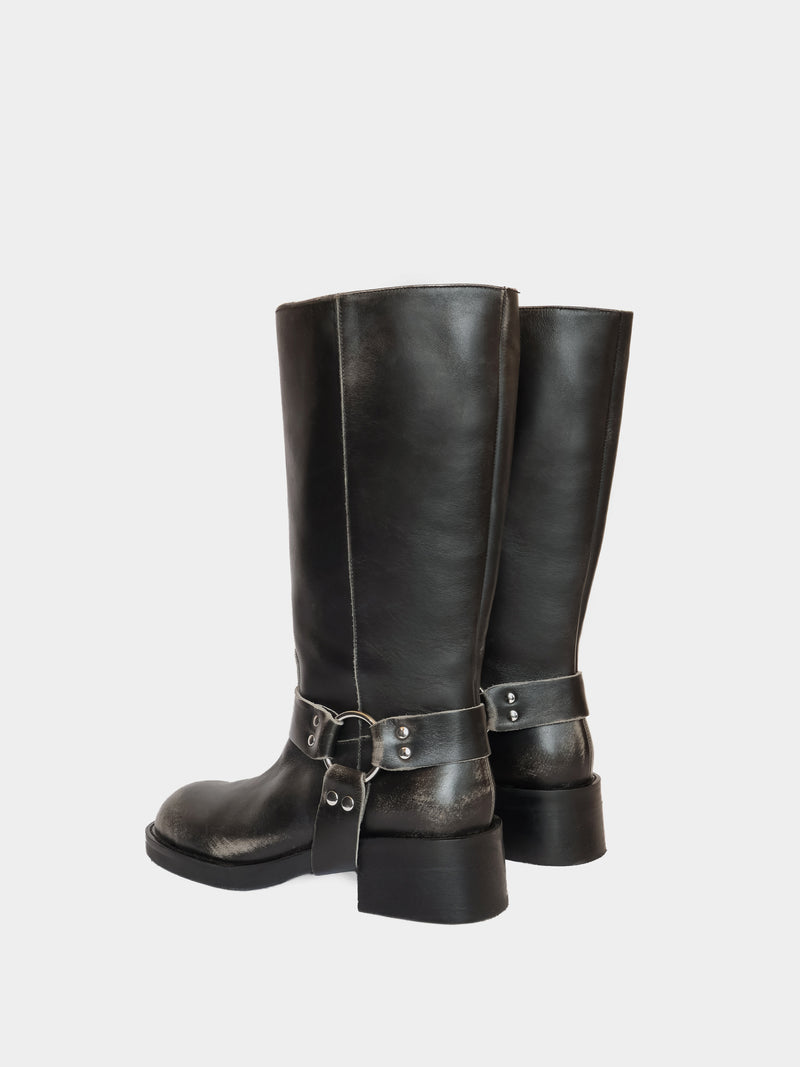 Lucca Brushed Black Boot