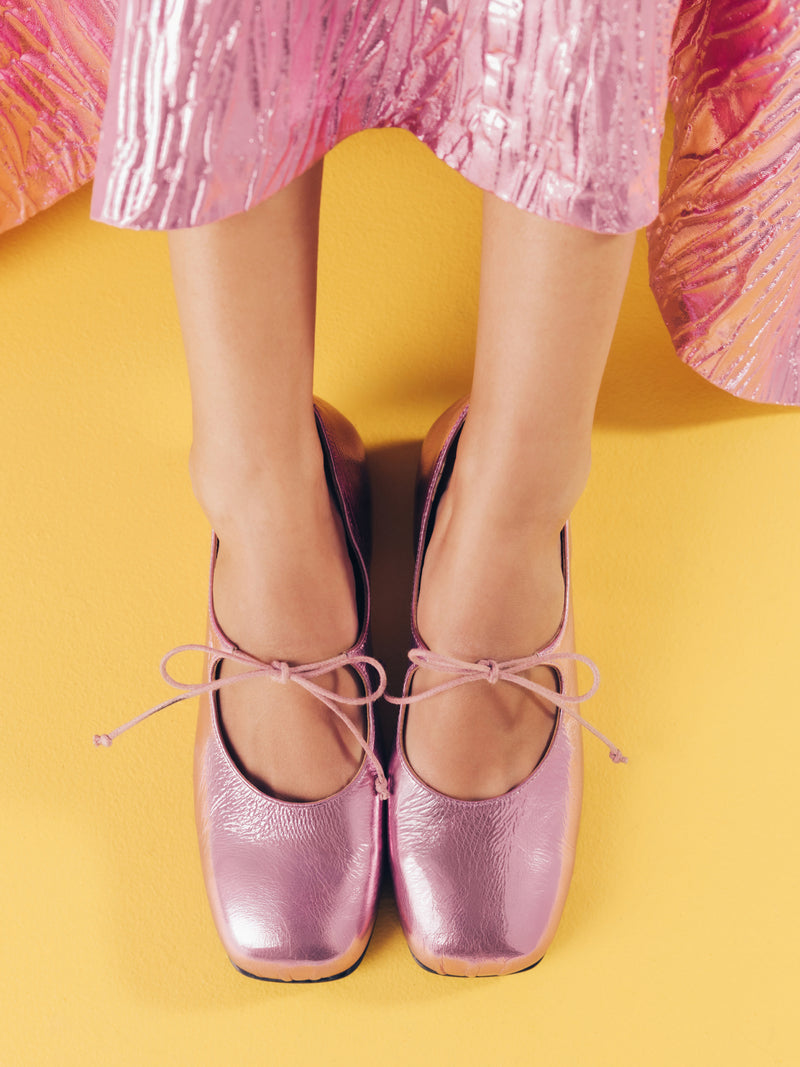 Gaia Ballerine Rose Métallique