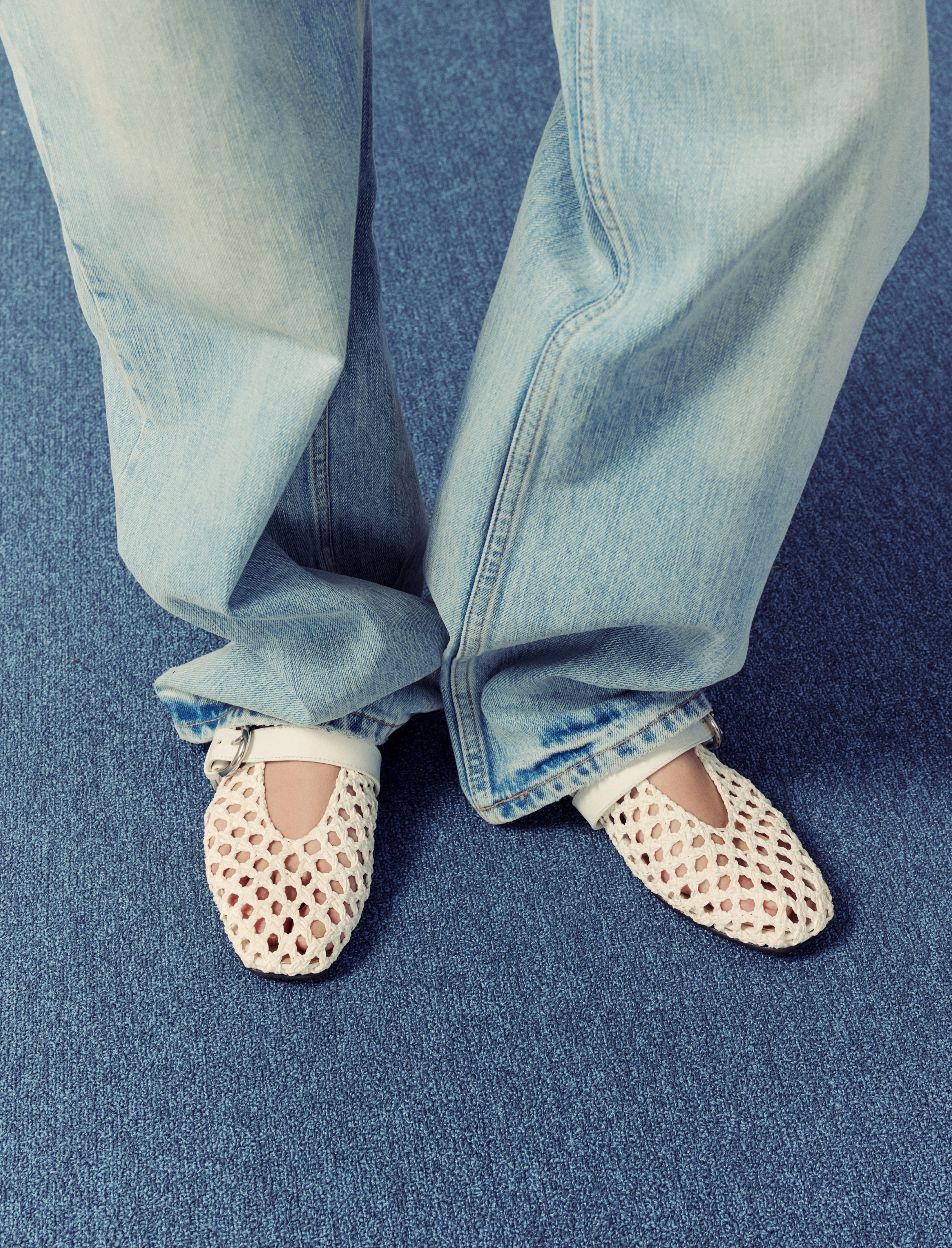 Aveiro White Woven Ballerina