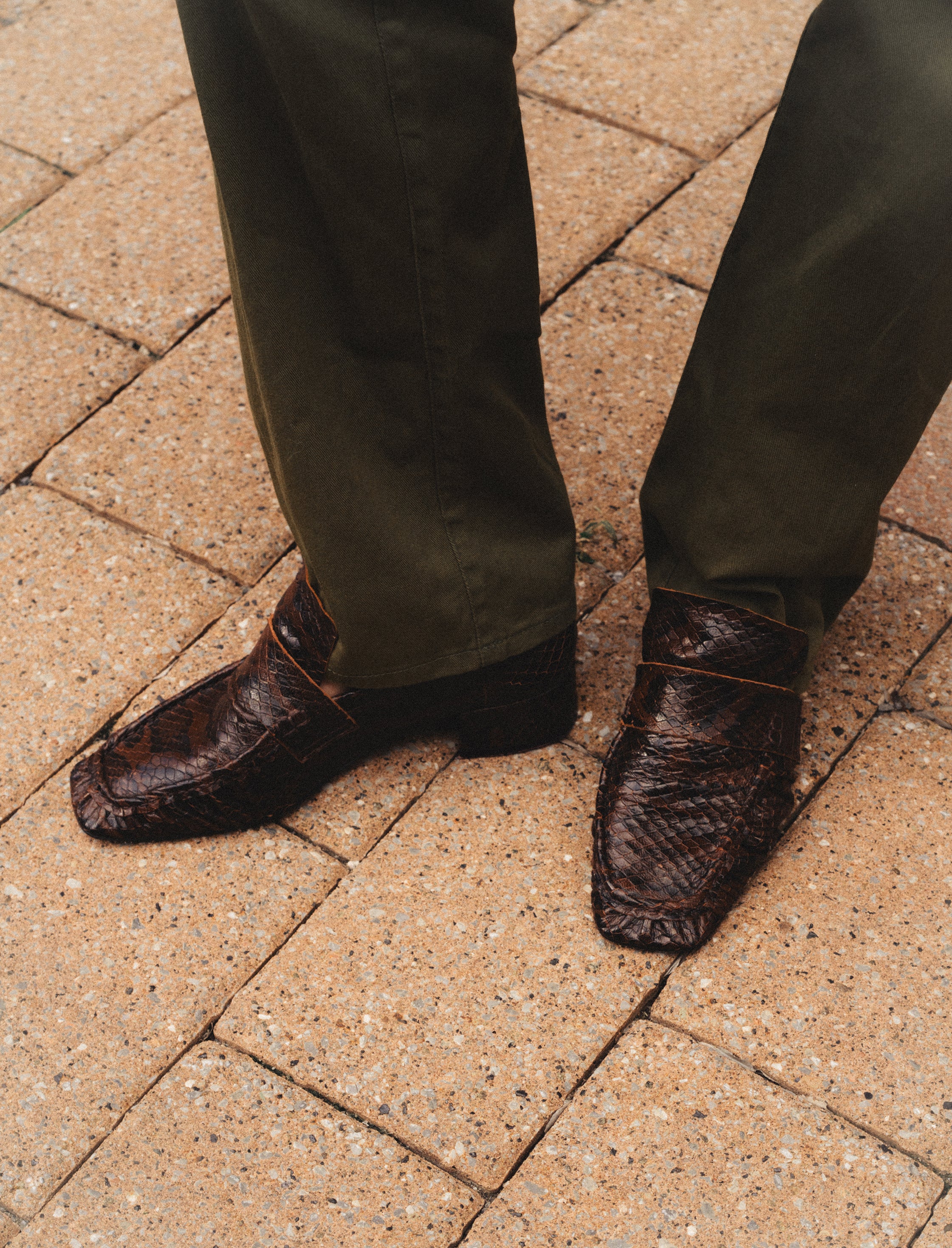 Navas Brown Snake Loafer