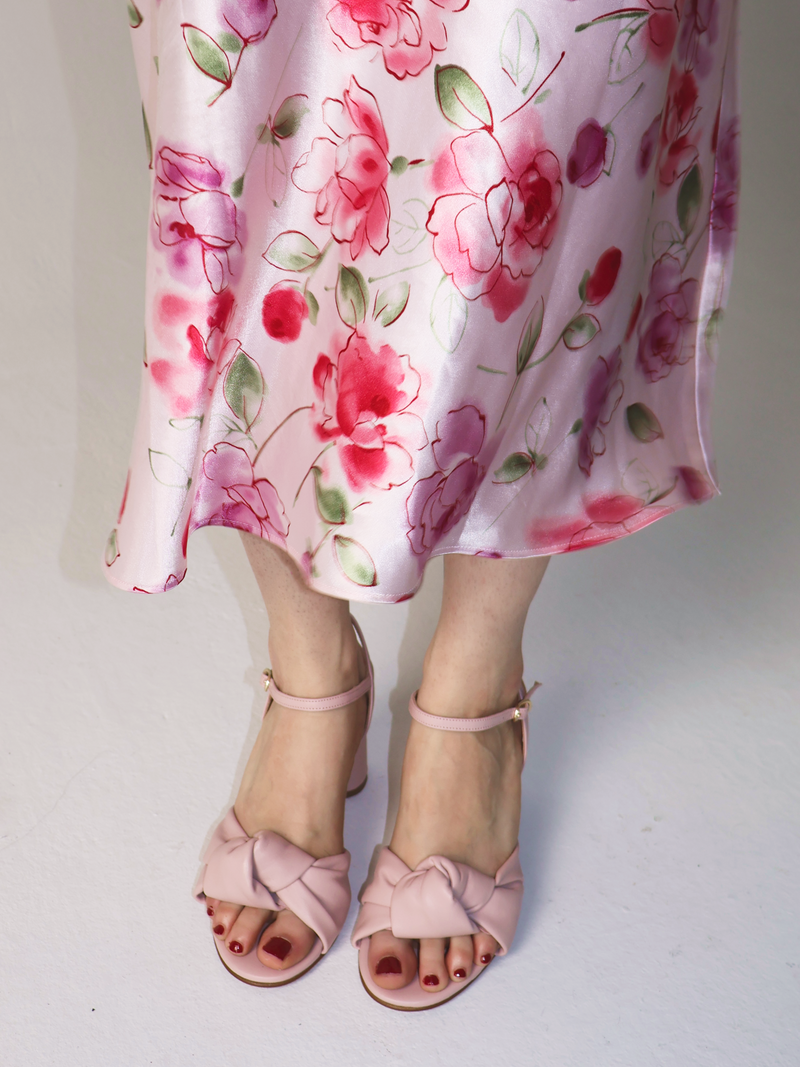 Noto Blush Leather Knotted High Heel | Maguire Shoes Noto Blush Leather Knotted High Heel | Maguire Shoes