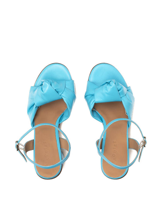 Azur block heel with ankle strap and knotted upper