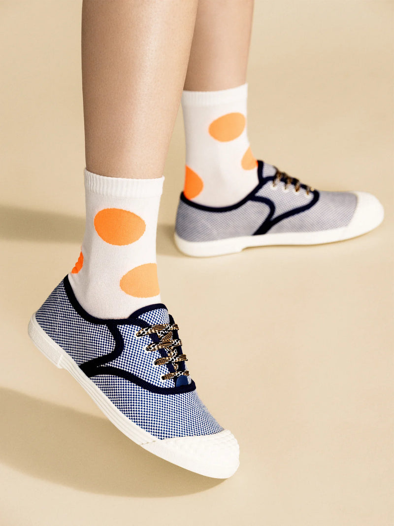 Rie Crew Neon Orange Socks