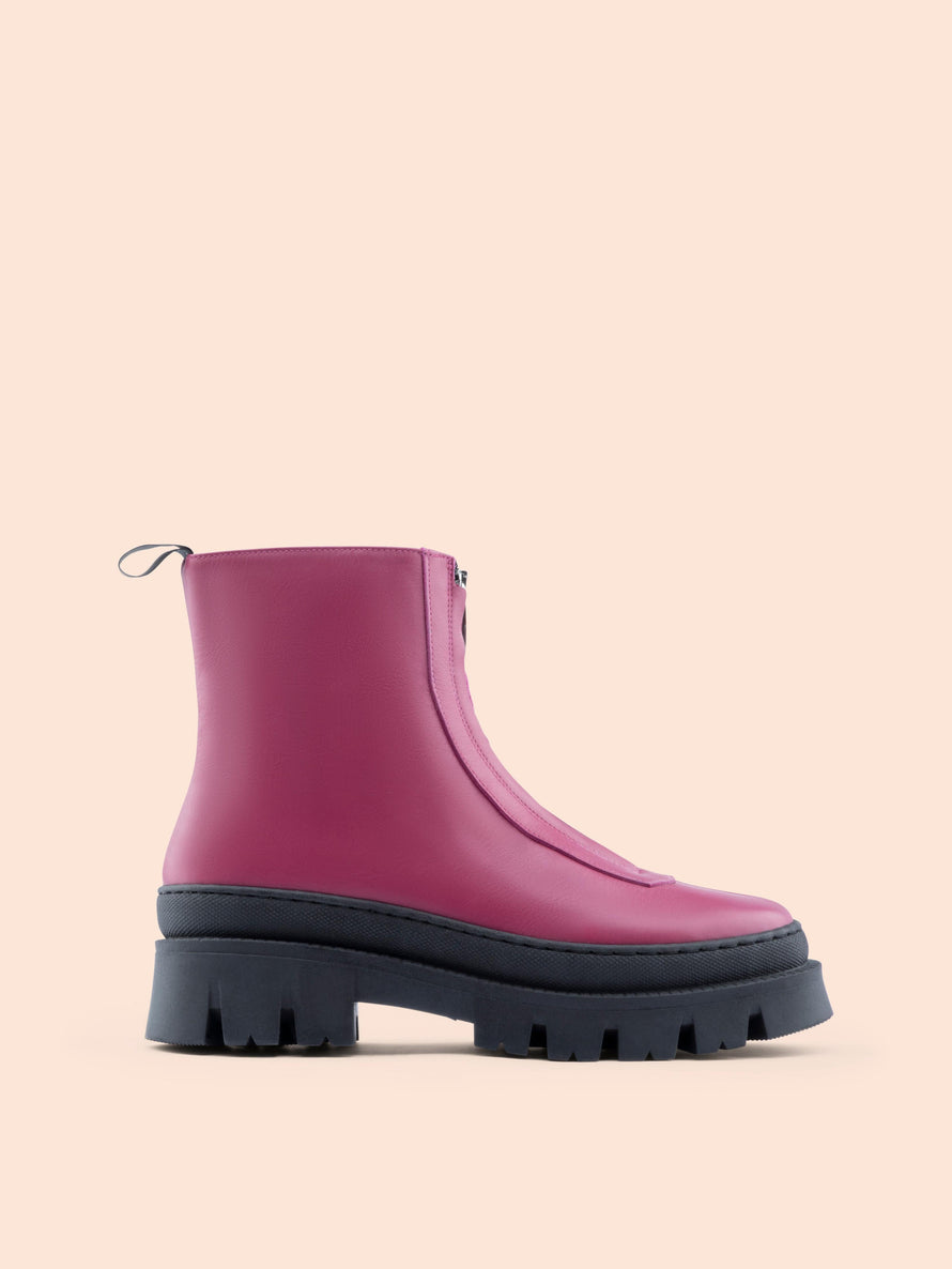 Maguire Lana Leather Front-Zip Boots - Pink